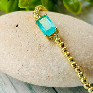 Semi Precious Stone Gold Bracelet