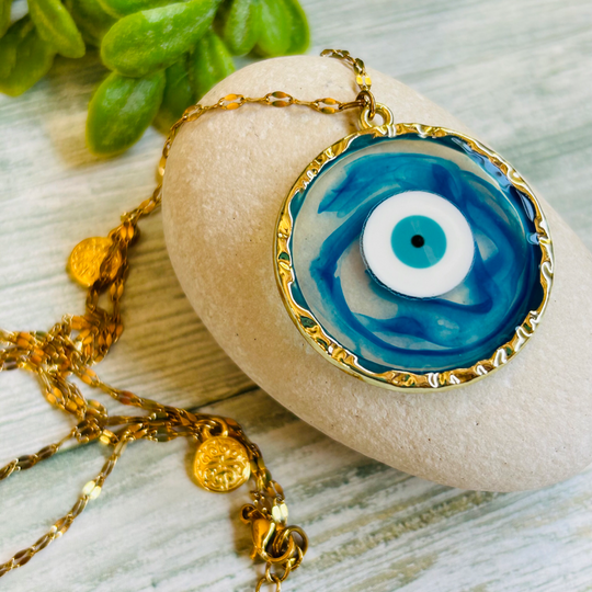 Theia store Blue goddess eye pendant