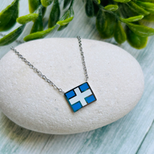 Load image into Gallery viewer, Greek Flag Necklace
